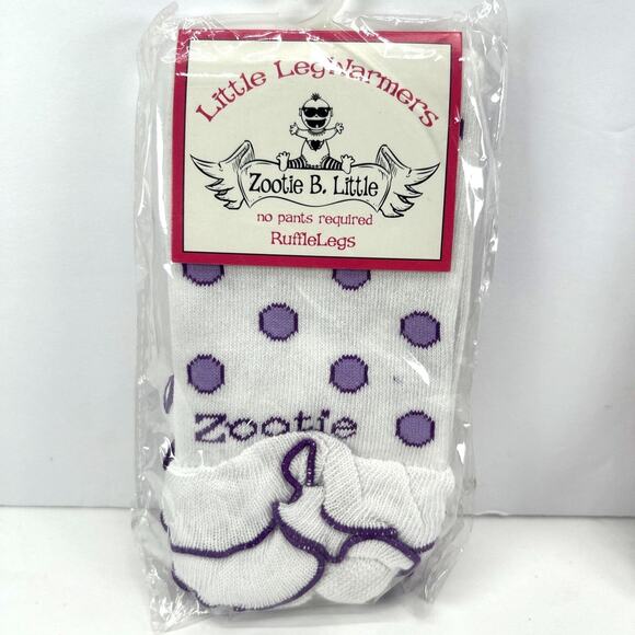 2 Zootie B. Little Ruffle Leg Warmers Baby & Toddler NEW One Size Purple Polka - Picture 2 of 5